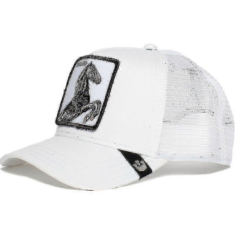 Horse White Summer Baseball Cap Trucker Cap