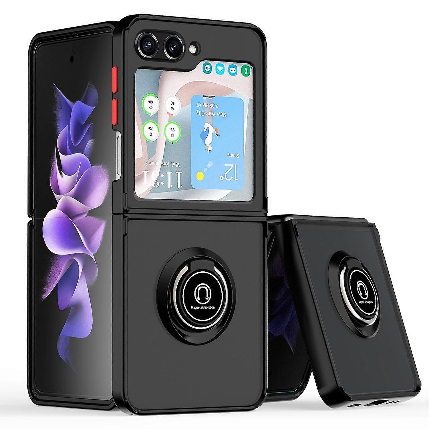 For Samsung Galaxy Z Flip7 FE / Flip6 TPU / PC Case Ring Black / Red