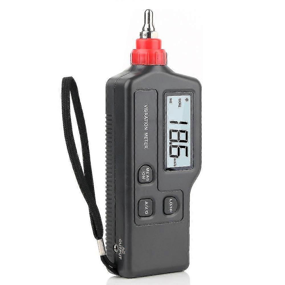Bärbar Digital Vibrationsmätare Med LCD-skärm Vibration Analyzer Tester AC-utgång, Svart-MXBC
