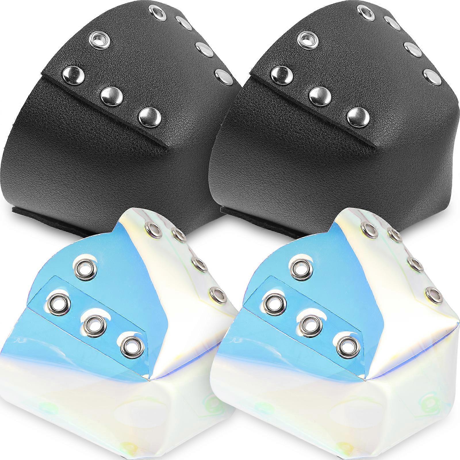 2 Pairs Skates Toe Caps Leather Skates Toe Guard Roller Skates Toe Protector