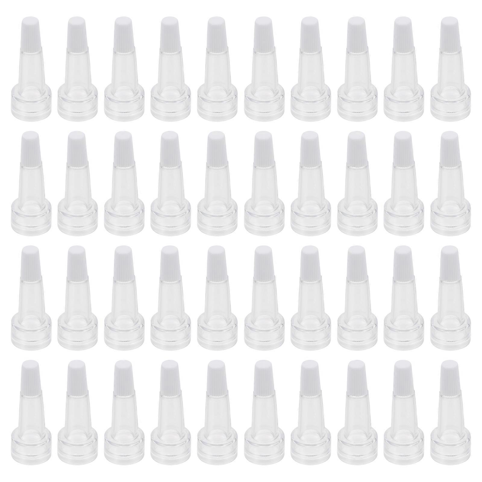 100Pcs Vial Bottles Essence Liquid Bottles Caps Transparent Plastic Caps