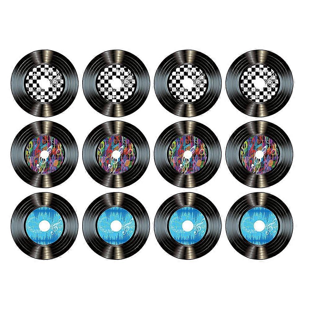 12 Pcs Craft Kids Records Wall Decor Vinyl Records Fakes Wall Records Decor