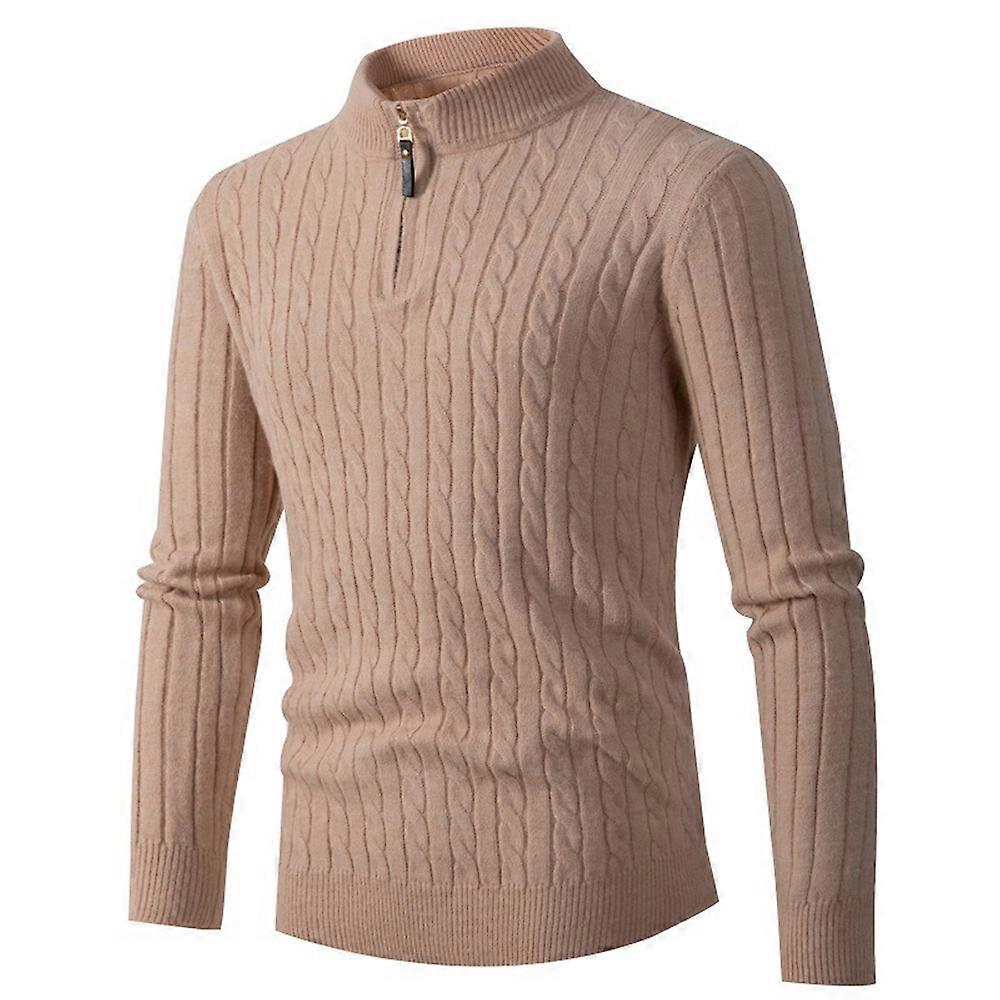 Herren Ständer Kragen Pullover Pullover Gestrickte Knöpfe Pullover Tops
