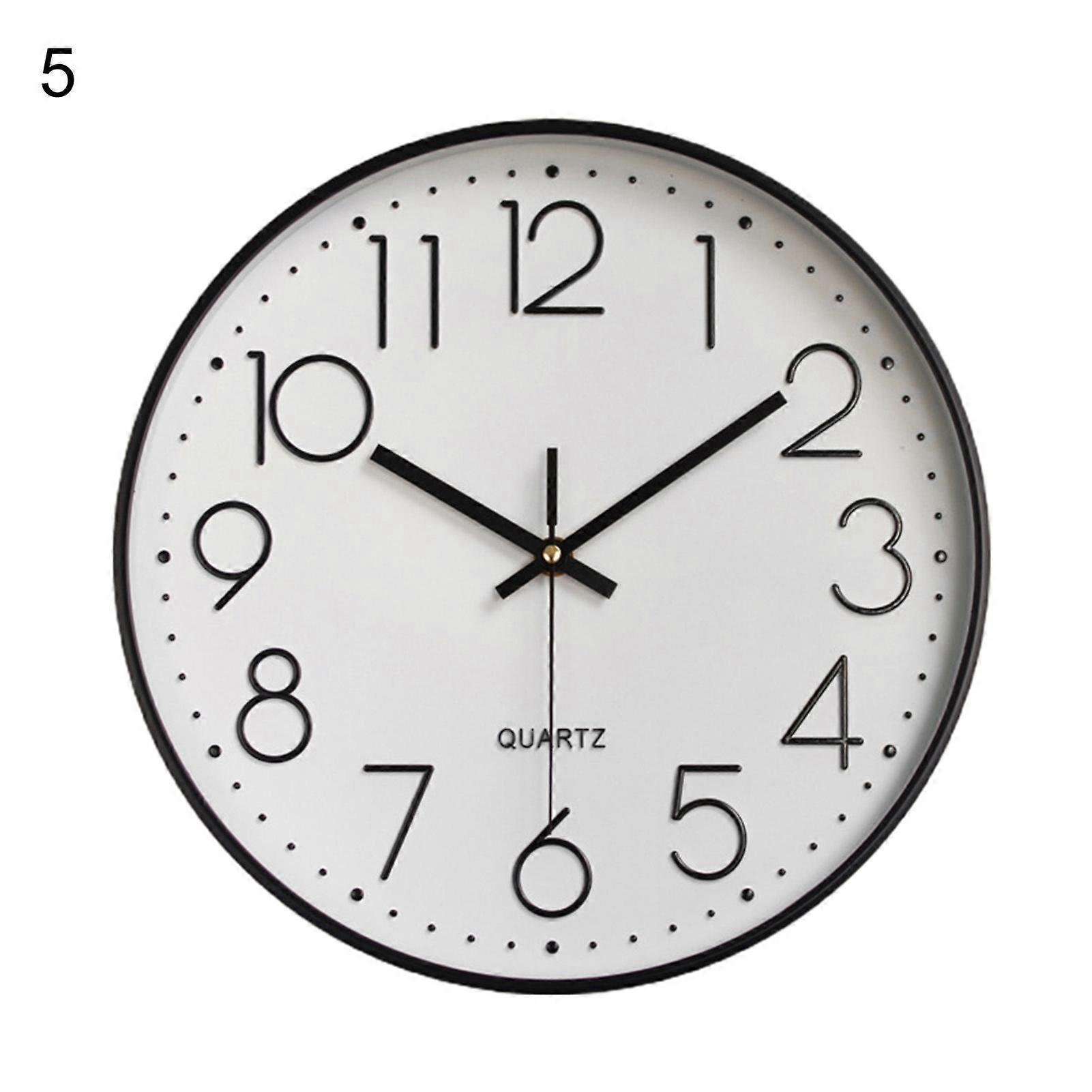 Simple Quartz Wall Clock Cafe Office Home Digital Silent Timepiece Decoration Qinhai