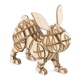 Fun and Challenging 3D Wooden Rabbit Puzzle - Perfect for Kids and Adults