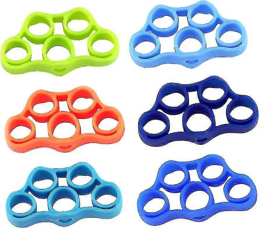 6pcs Hand Resistance Grip Strengthener Finger Stretcher Hand Extensor Exerciser Strength Trainer Gripper Sets For Forearm Exercise, Relaxation Rock, C