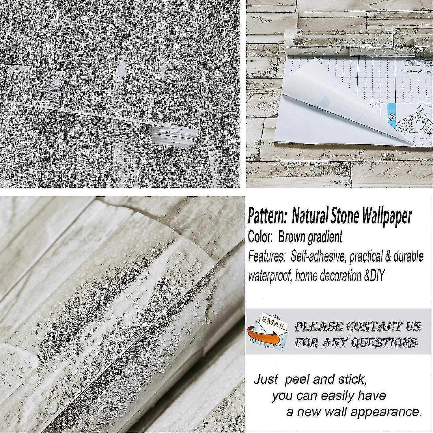 17.7"x236''brick Stone Wallpaper Self-adhesion