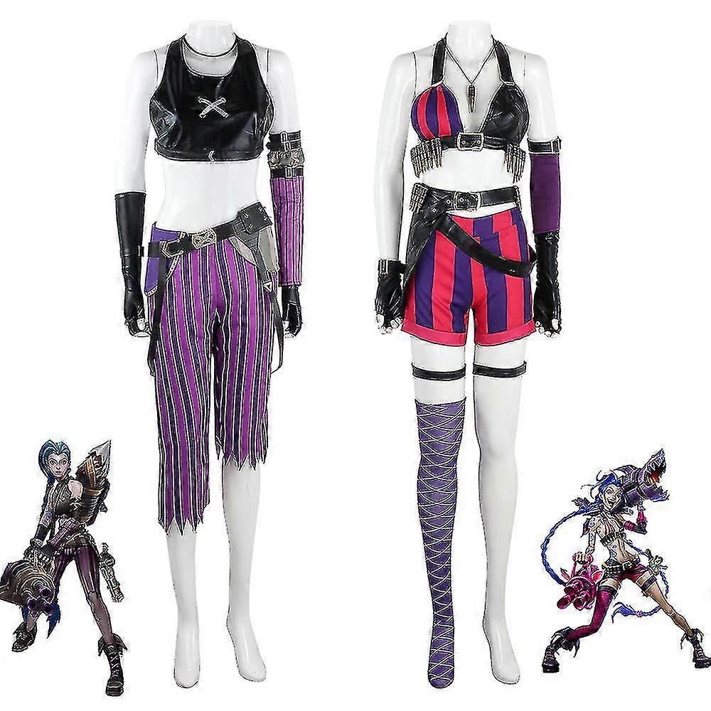Lol Hero Alliance Tvillingstäder i slaget Cos Kläder Jinx Storm Loli Cosplay Prestanda Kläder Kvinnliga kläder