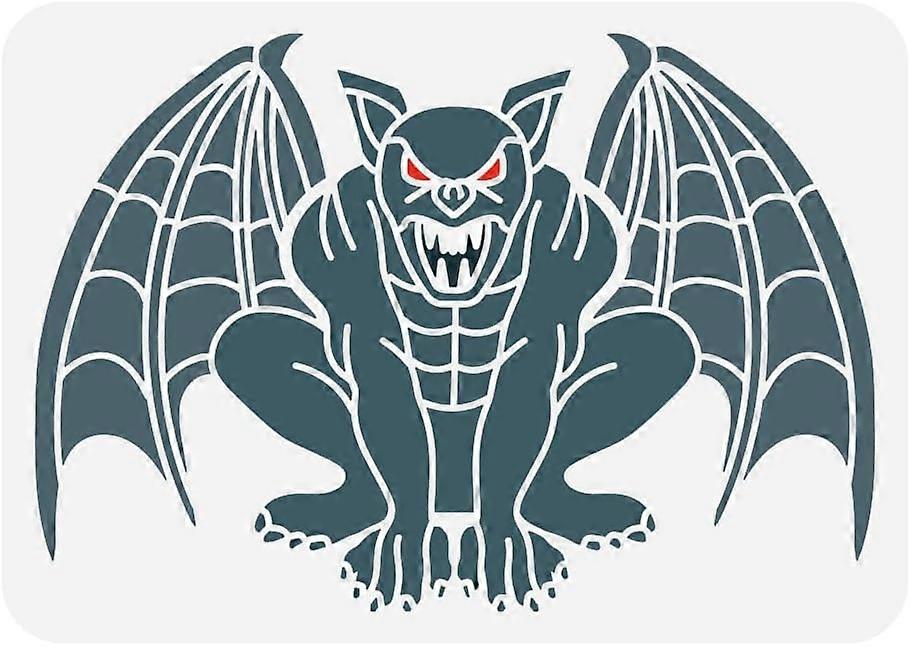 Winged Gargoyle Painting Stencil 8.3x11.7 inch Gargoyle Painting Template Retro Gargoyle Pattern Stencil Vintage Theme Craft Stencil for Painting on W