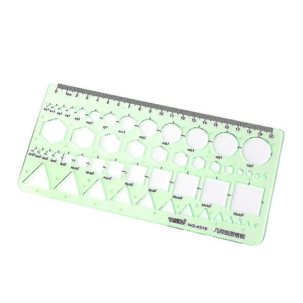 Plastic Circle Square Hexagon Geometric Template Ruler Stencil Measure Tool New-hao