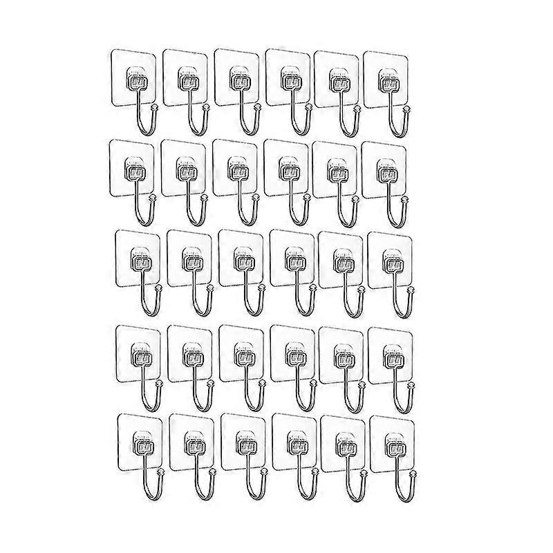 Adhesive Wall Hooks,Heavy Duty Hold Wall Hooks for Hanging,Transparent Waterproof Rustproof Sticky