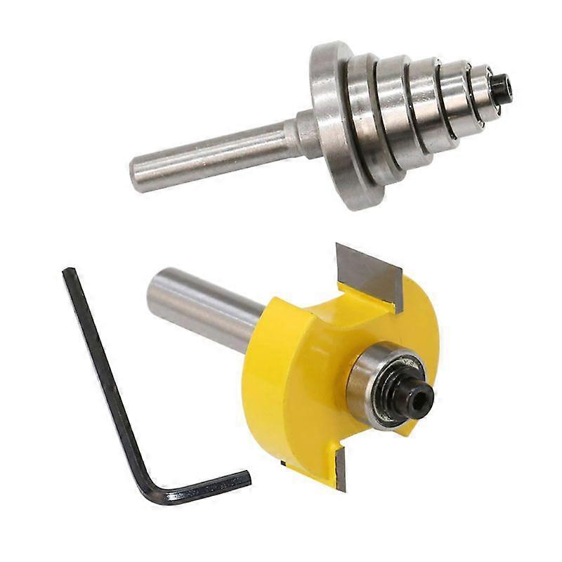 Rabbet Router Bit with 6 Bearings Set 1/2" 8MM Shank Woodwor