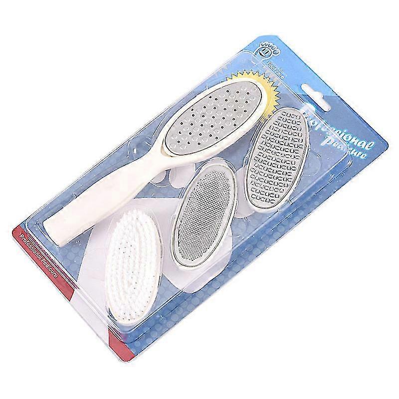 4pcs Professional Pedicure Tool Multi-Function Foot File Brush Foot Grinding Pedicure Tools (4pcs/Set, White)