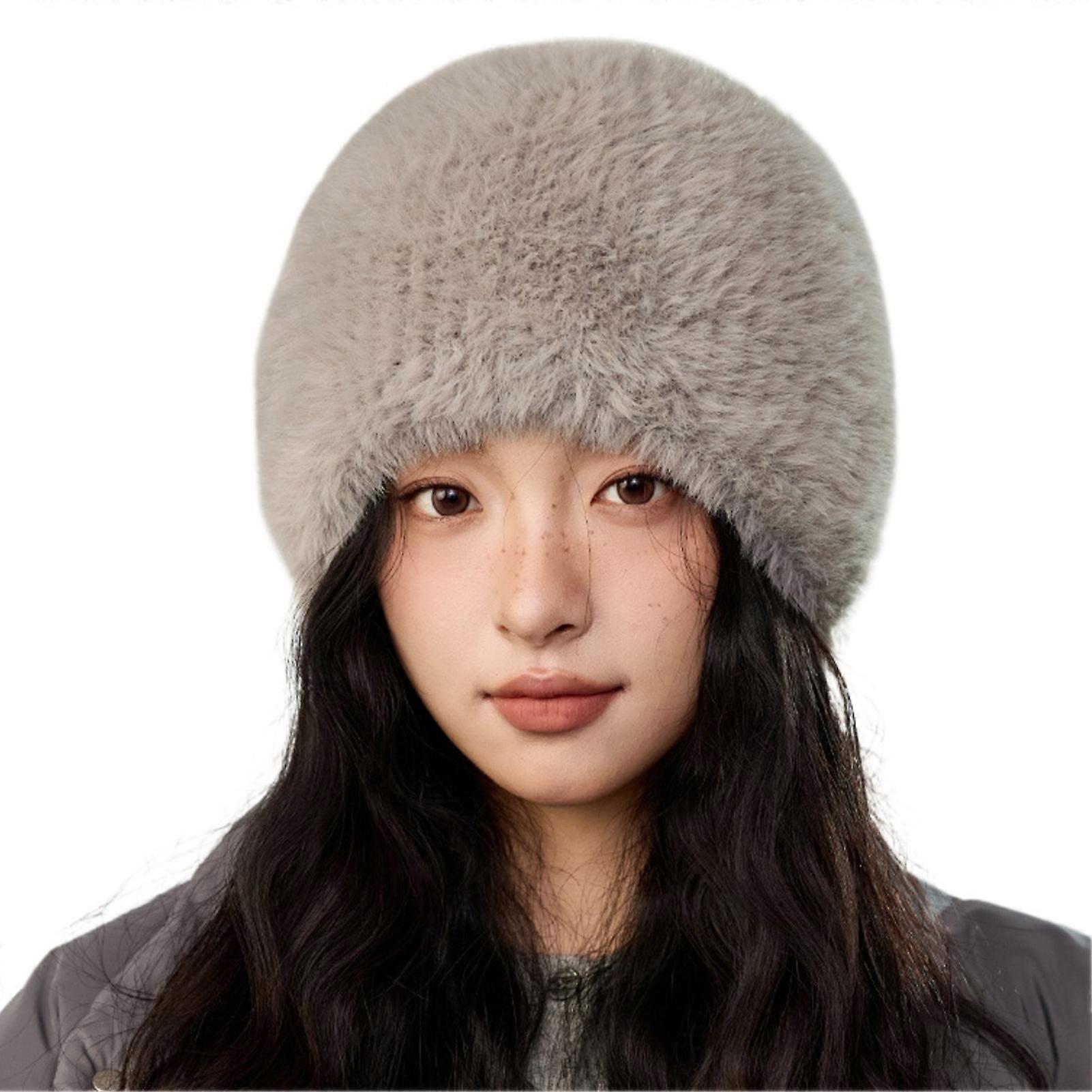 Warm Plush Fur Hats Outdoor Fur Beanies Hats for Men Women