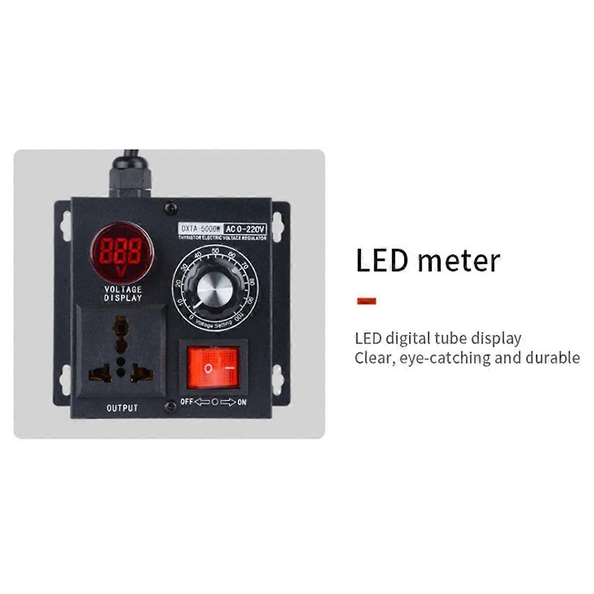 Variable Voltage Regulator 5000W Speed Temperature Light Voltage Uelatic Pressure Controller US Plu