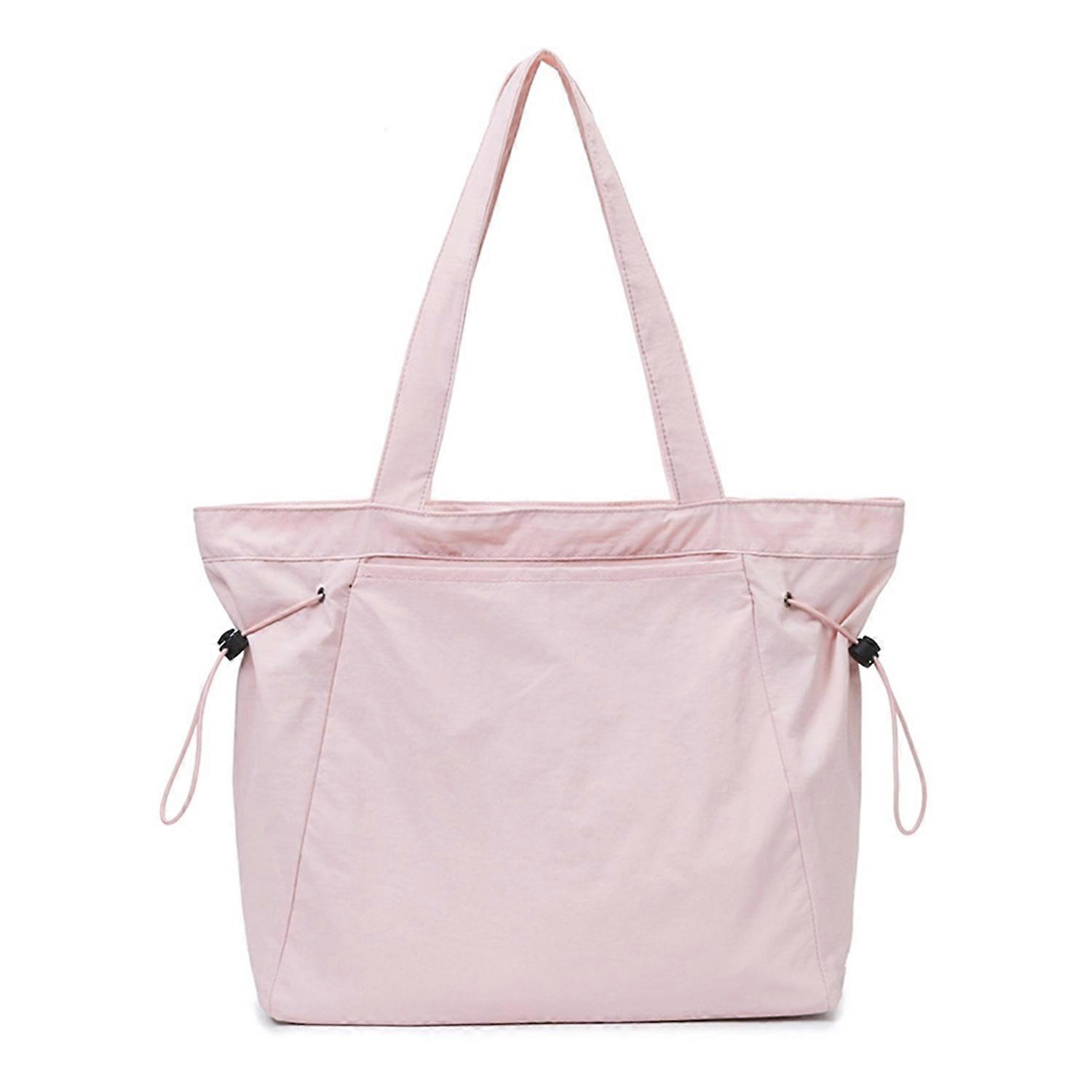 Women Shoulder Bag Large Capacity Drawstring Max Load Bearing with Inner Pockets Solid Color Commute