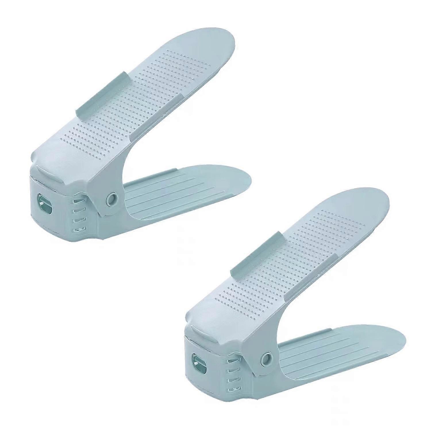 2Pcs Shoe Rack Double-Layer Shoe Holder Space-Saving Detachable Design Shoe Organizer for Household