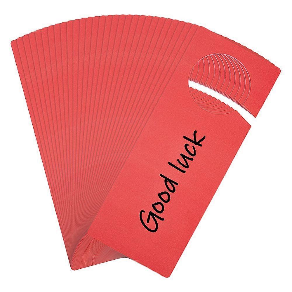 PVC Blank Hanging Door Handle Hanger Tags Blank Memo Board for Home Hotel Store Rectangle Red 241x90x0.4mm