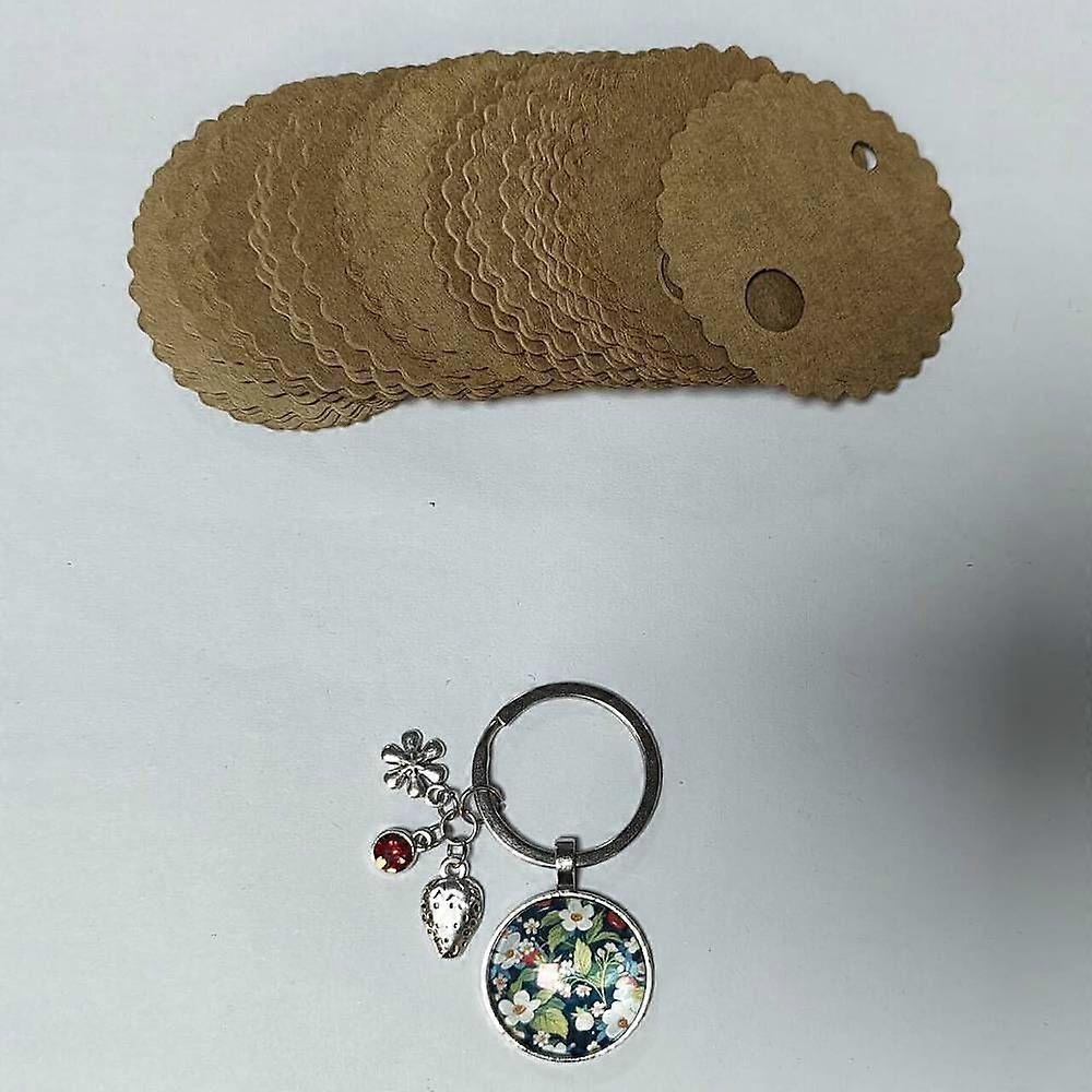 Alloy Card Ring Thread Holder with Iron Loose Leaf Book Binder Hinged Rings amd Kraft Paper Thread Winding Boards Mixed Color 61mm 51pcs/set