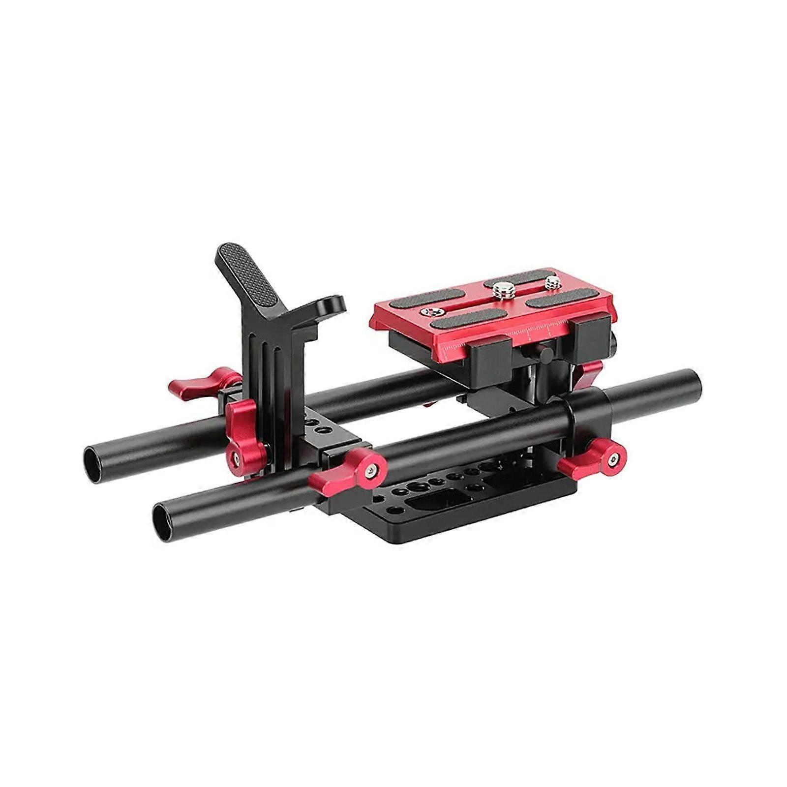 Aluminum Tripod Mount Support Rig With Manfrotto QR Baseplate For Camera