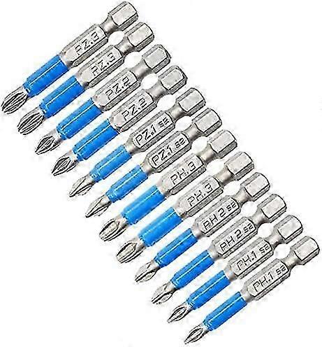 PZ/PH Magnetic Screwdriver Bits-12pcs-2 Electric Steel Magnetic Screwdriver Bits PZ1,PZ2,PZ3,PH1,PH2,PH3