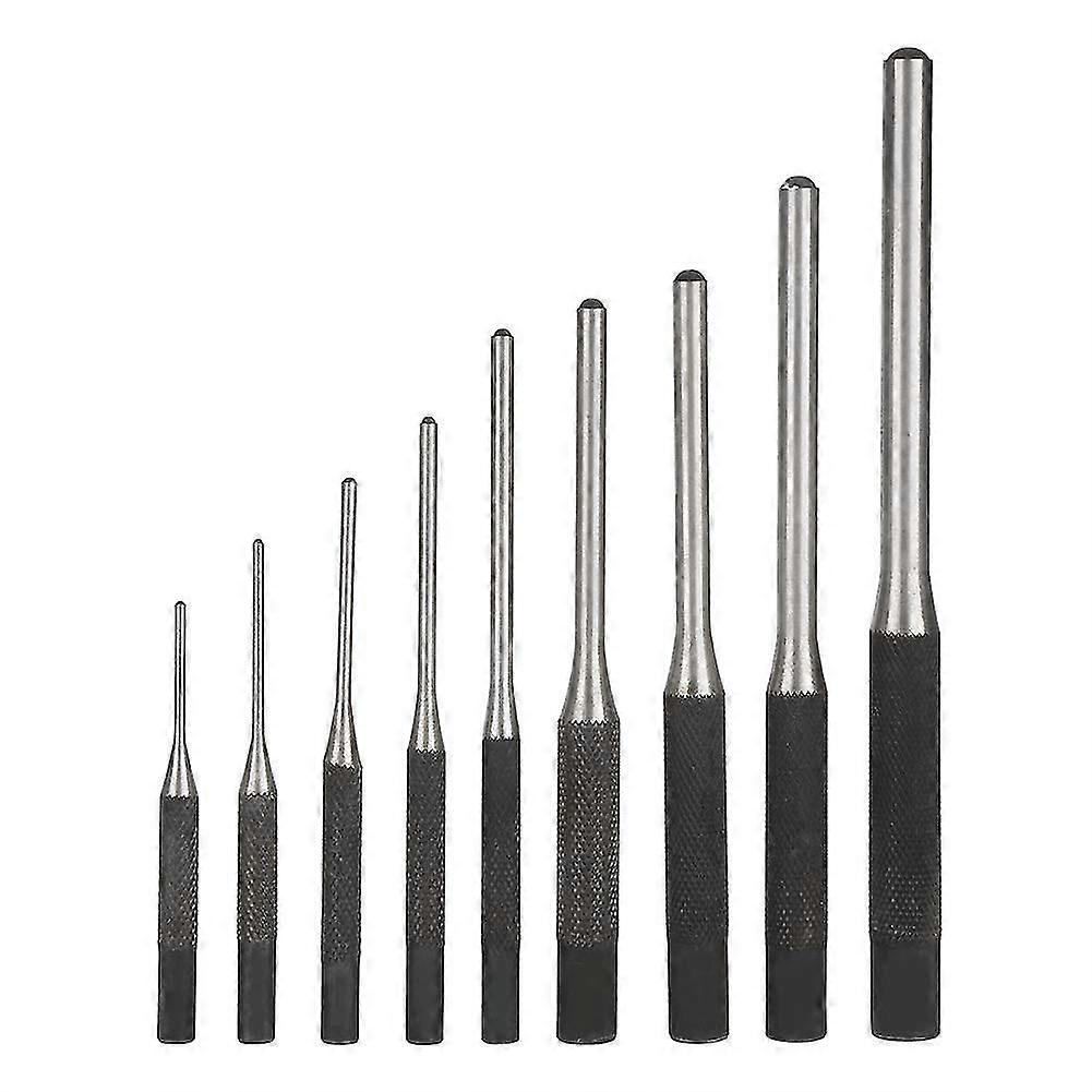 9pcs Professional Durable Steel Pin Punch Set, Mechanical Engineering Hand Tool
