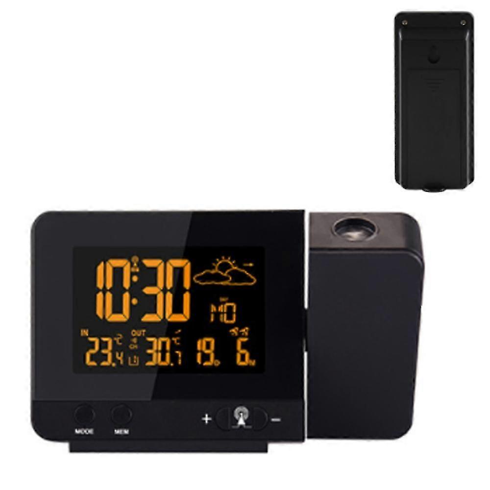 8-color Color Screen Projection Alarm Clock Weather Forecast Snooze Usb Charging Clock