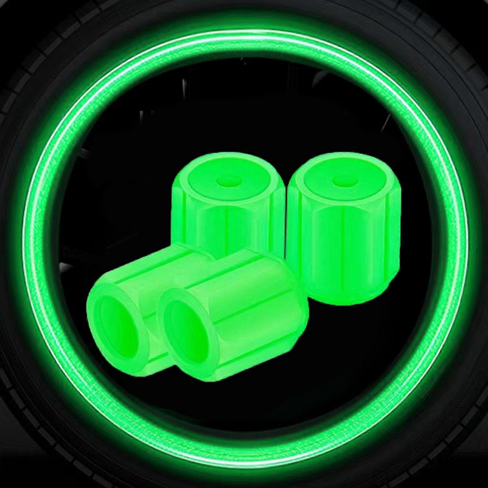 4PCS Luminous Tire Valve Cover Valve Car Motorcycle Tire Fluorescent Valve Cap Modeling Tool Auto Parts