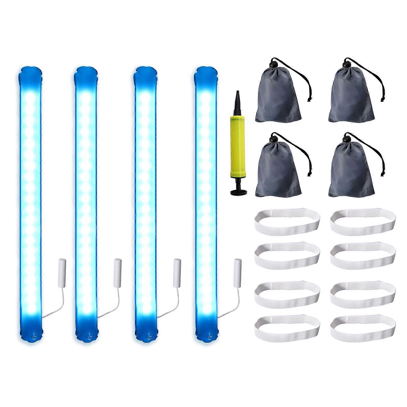 4pcs Colorful Inflatable Camping Lantern Foldable Light Strip Easy to Store for Outdoor Activity Camp Hung on RVs, Tents, Cave with Adhesive Tape and
