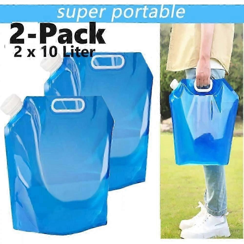 2er-PACK 10L tragbare zusammenklappbare Wasserkanister. Wasserkanister