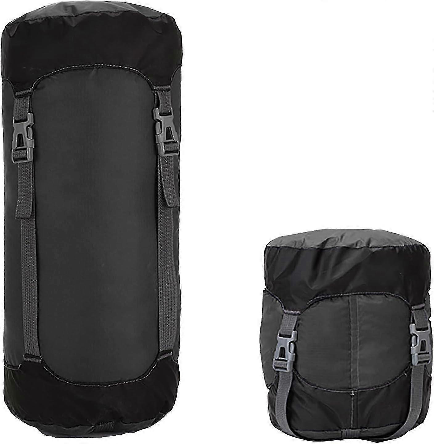 Compression Stuff Sack for Sleeping Bag,30L Lightweight Waterproof Compact Compression Nylon Stuff Sack StorageBag,Travel Compression Bag, Black