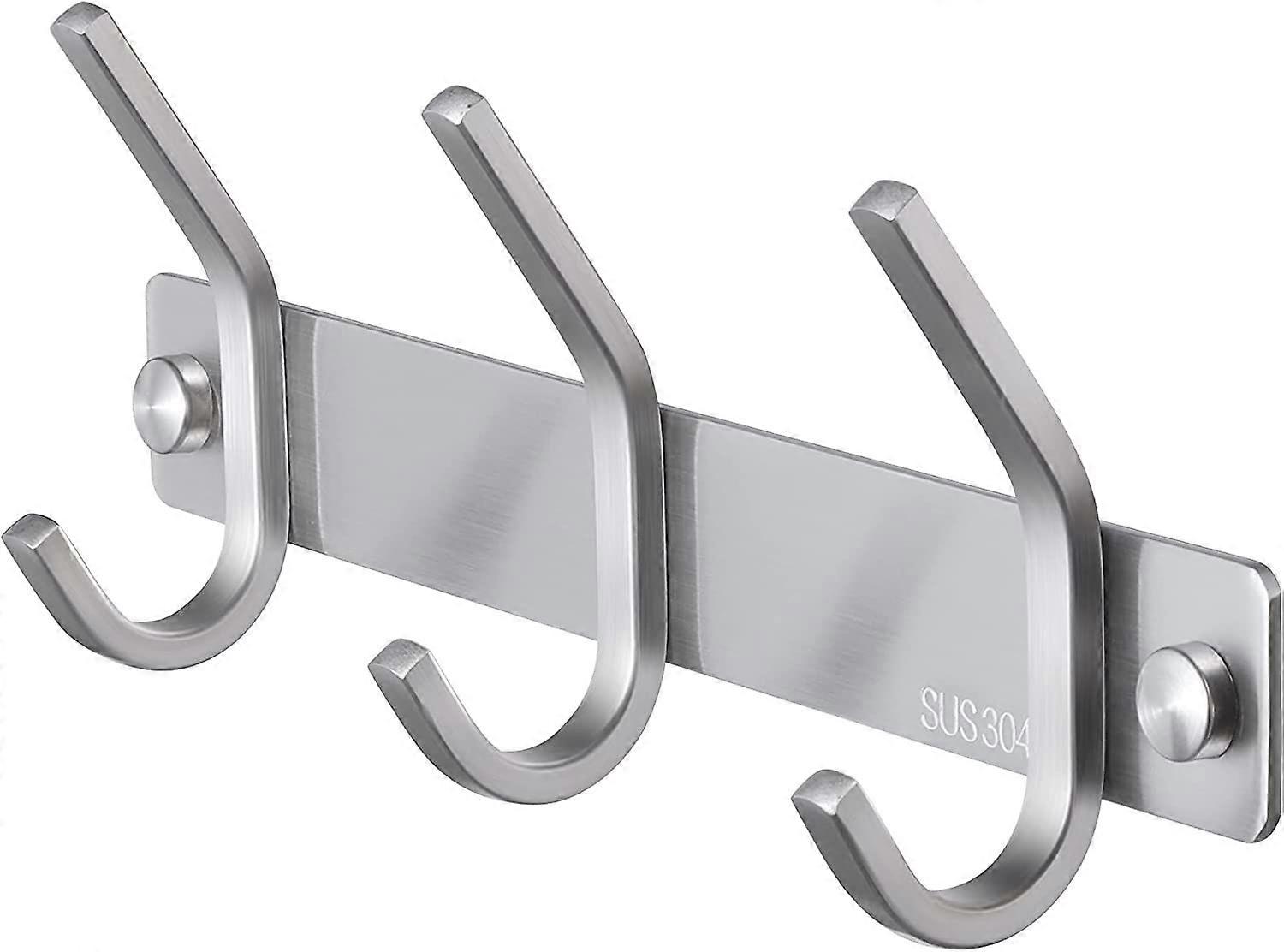 Rustproof Coat Rack Wall Mounted Stainless Steel 3-Hook Towel Hook Hook Rack Hook