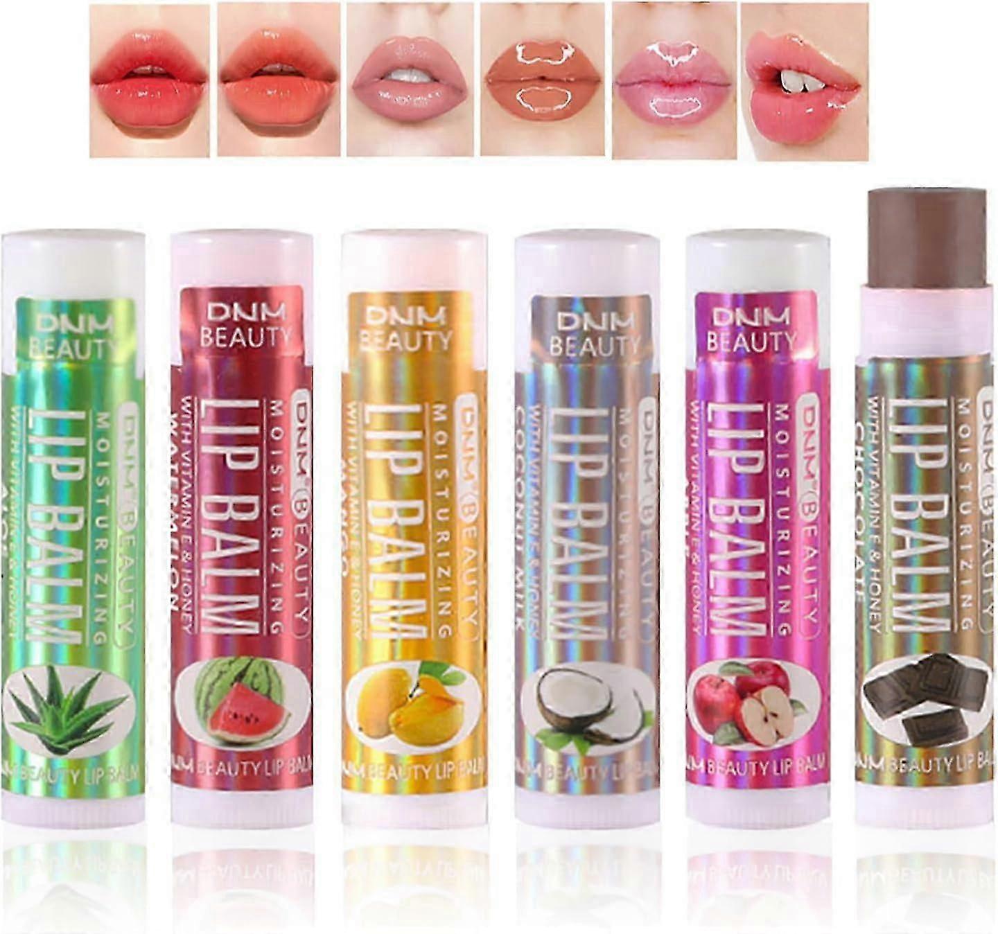 6Pcs Lip Balm Set, No-Sticky Lip Gloss Lip Balm Lip Care, Fruit Flavoured Lip Oil For Dry Lip's Moisturizing Hydrating And Nourishing