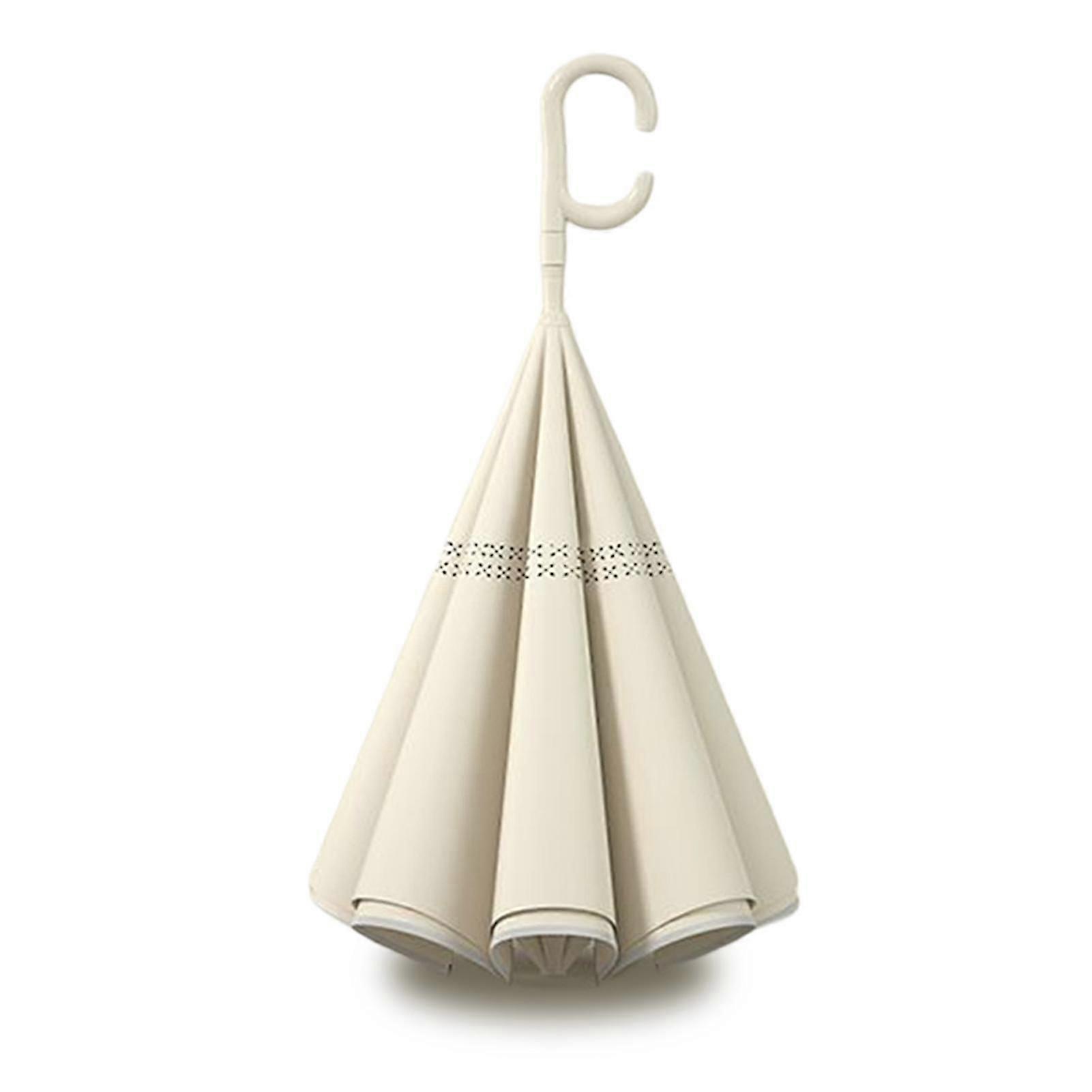 Reverse Folding Umbrellas for Car Use Double Layer Waterproof C-Shape Handle Umbrellas for Outdoor