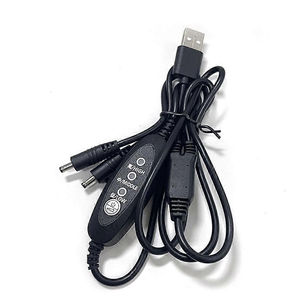 Fan Control Cable Work Clothes Fan USB Cable, 3 Stage Wind Power Adjustment, 5V
