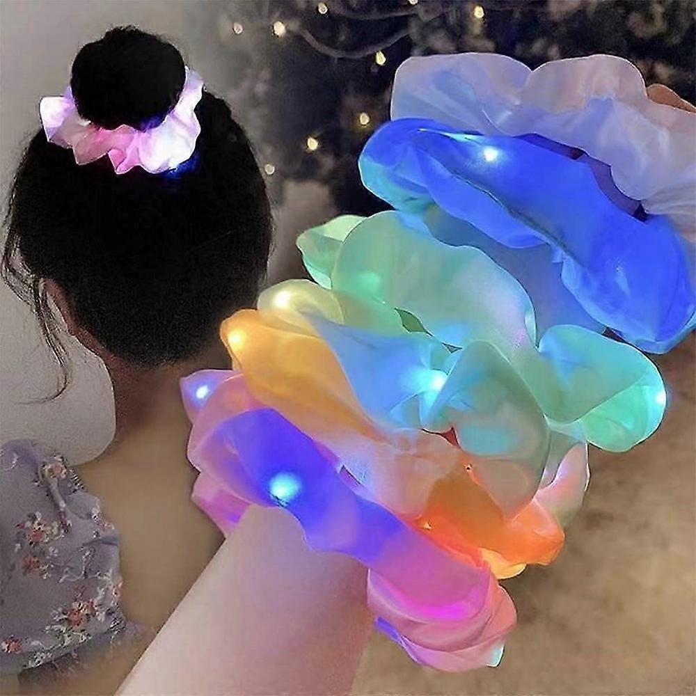 Glow in the Dark Party Supplies, Unique Large Intestine Design, Breathable Cloth Material, Elastic Non-Slip Non-Tangling Scrunchies, Ideal for
