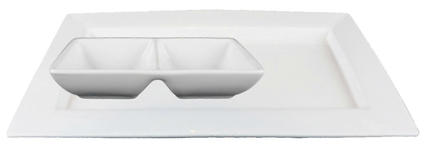 Piatto Rettangolare + Ciotola 2 Pezzi - 12 Pezzi