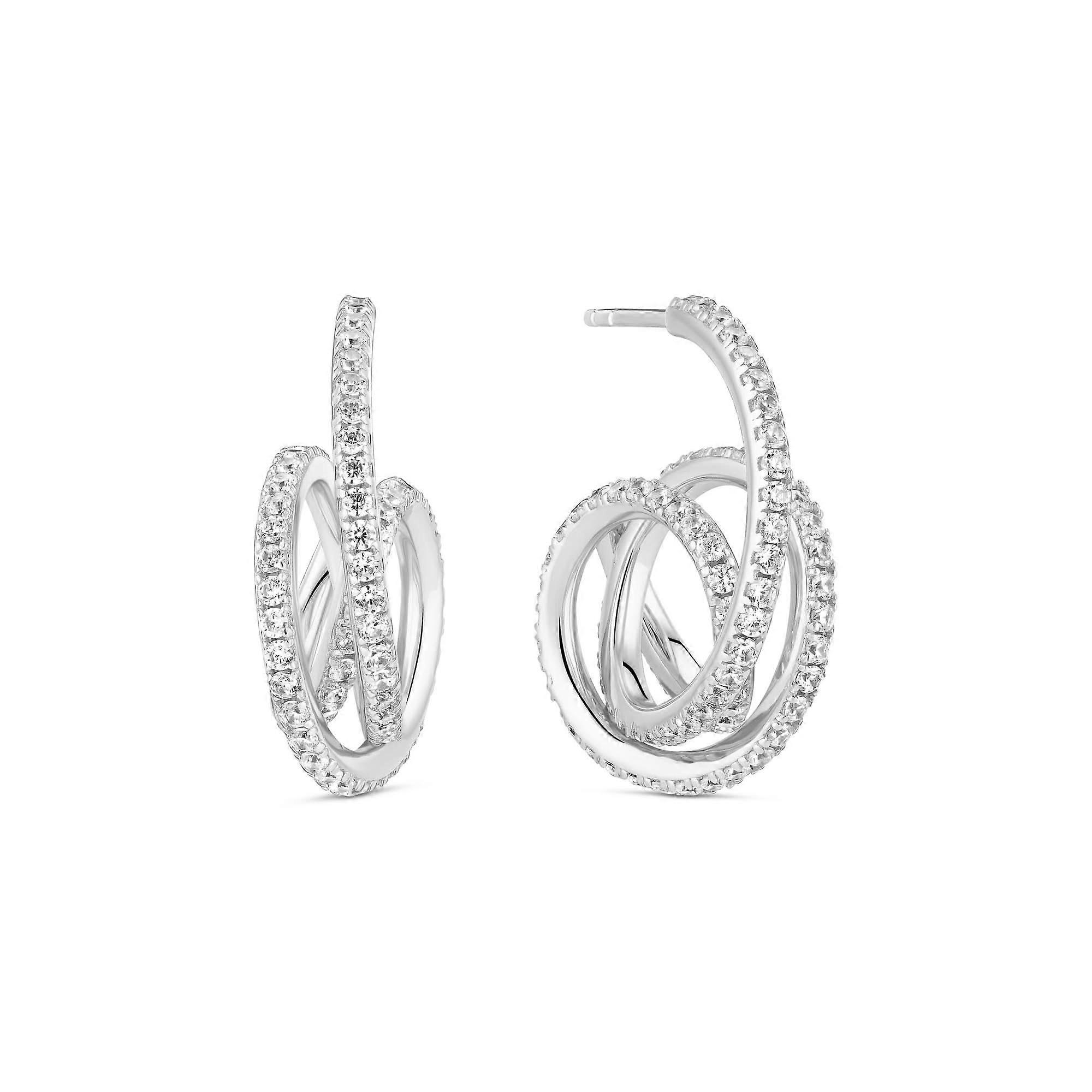 Sterling Silver Spirale Piccolo Earrings SJ-E2590-CZ