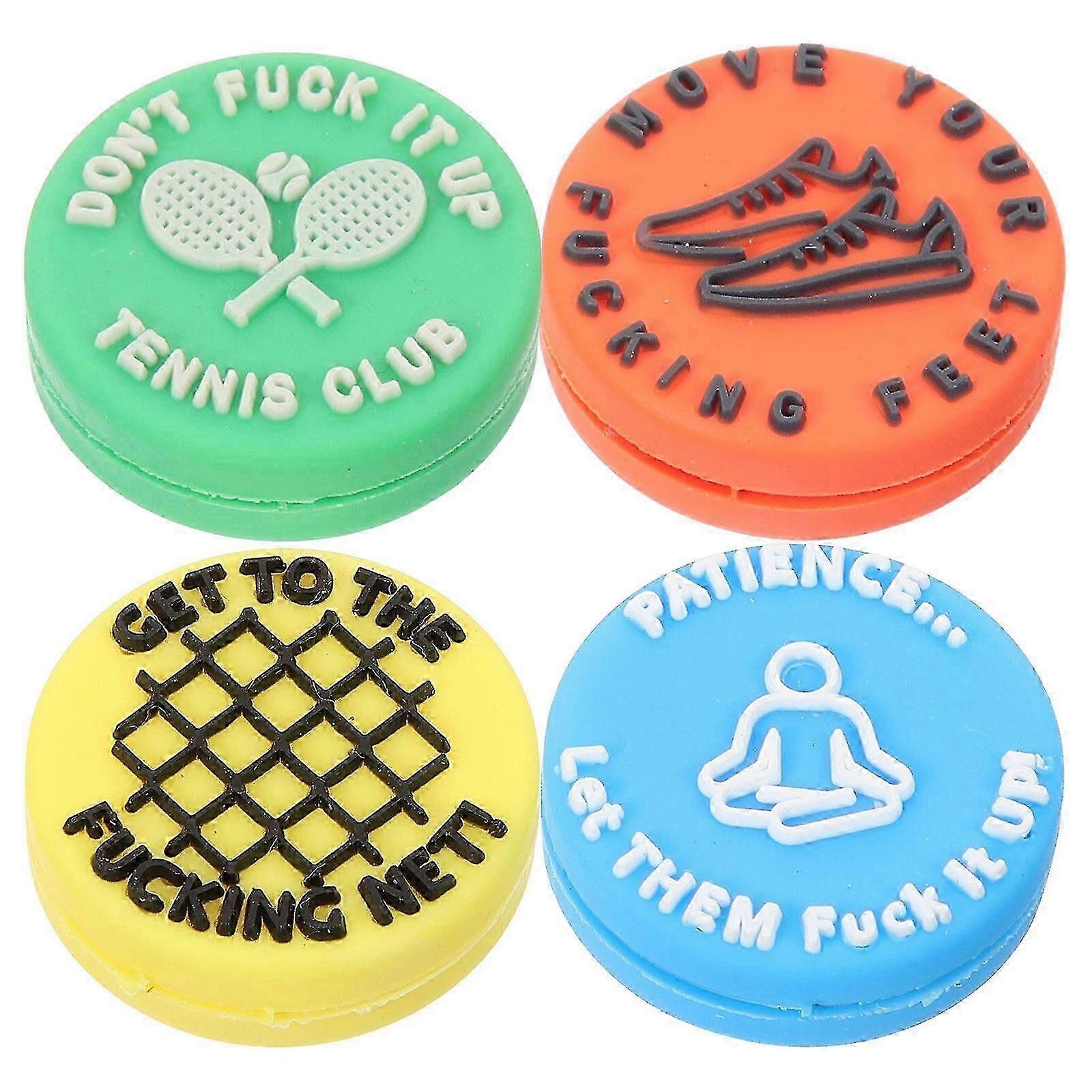 4pcs Tennis Racket Vibration Dampeners - Soft Functional Tennis Accessories