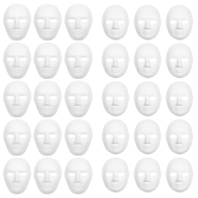 30 Pack 2 Sizes Paper Mache Masks Create Artistic Craft