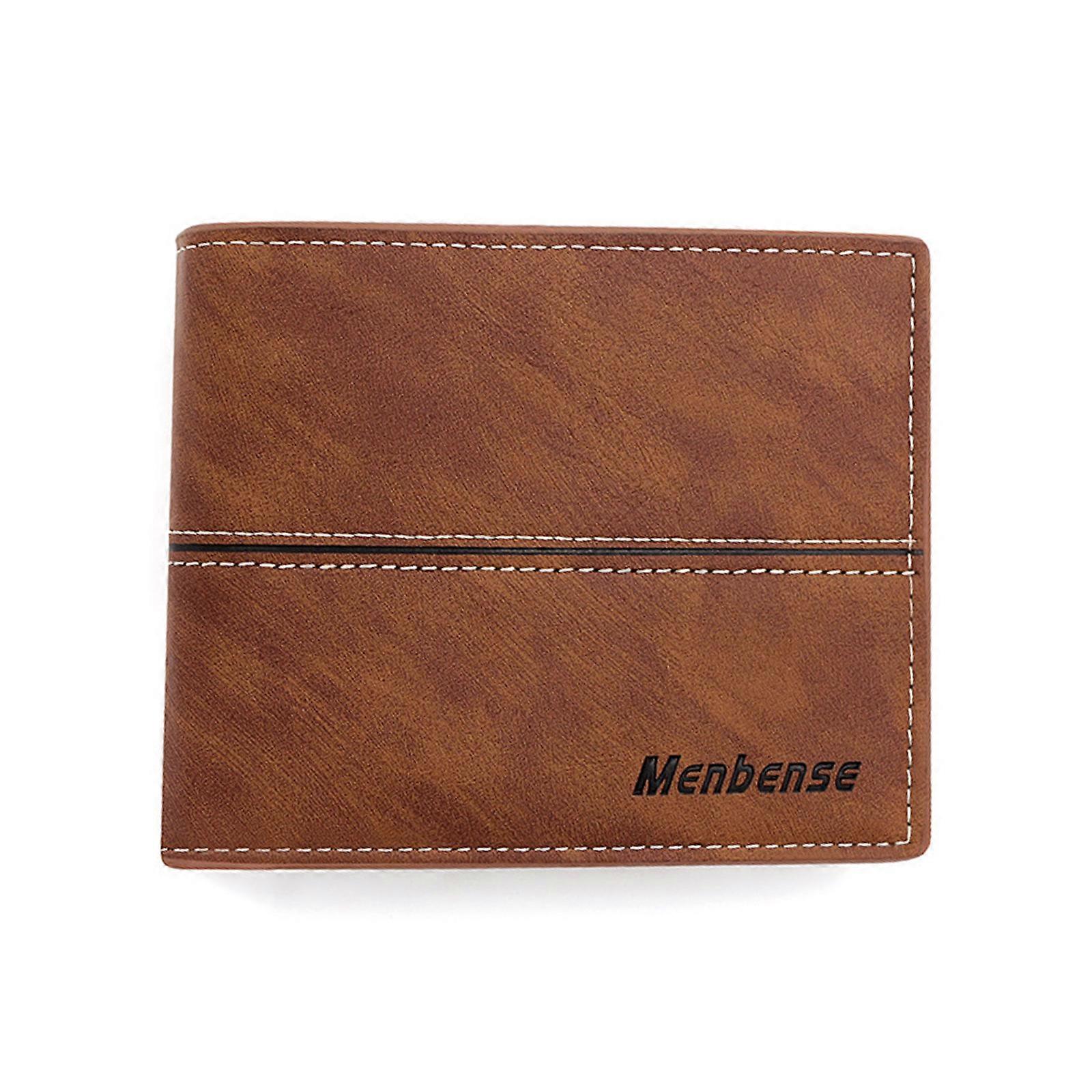 Stylish and Practical Men's PU Wallet with Large Capacity Perfect for Business and Casual Use light brown