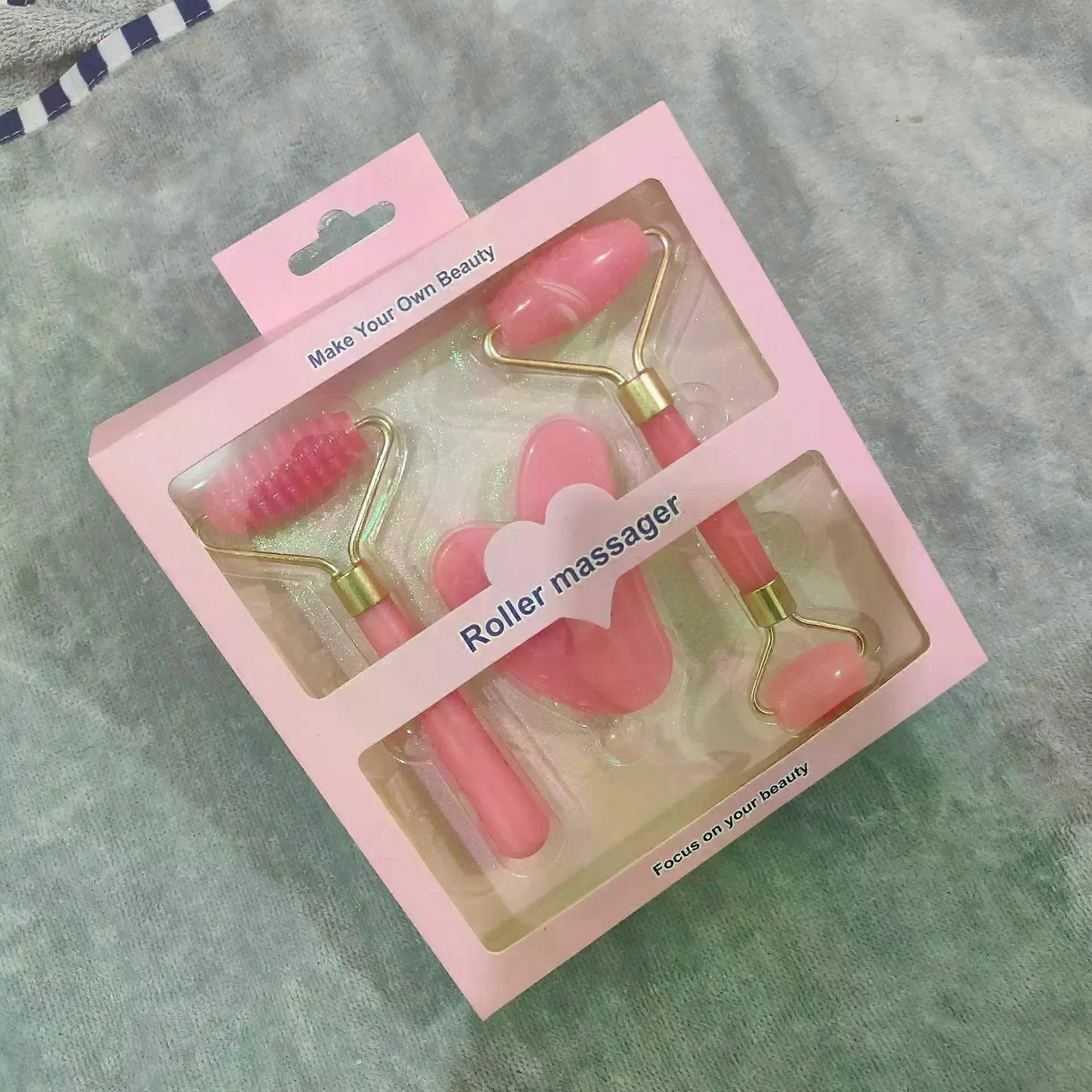 フェイスボディ用3個セットレジンローラーマッサージャーグアシャフェイスケア美容健康マッサージツールローラーフェイシャルマッサージャー翡翠石ではありません