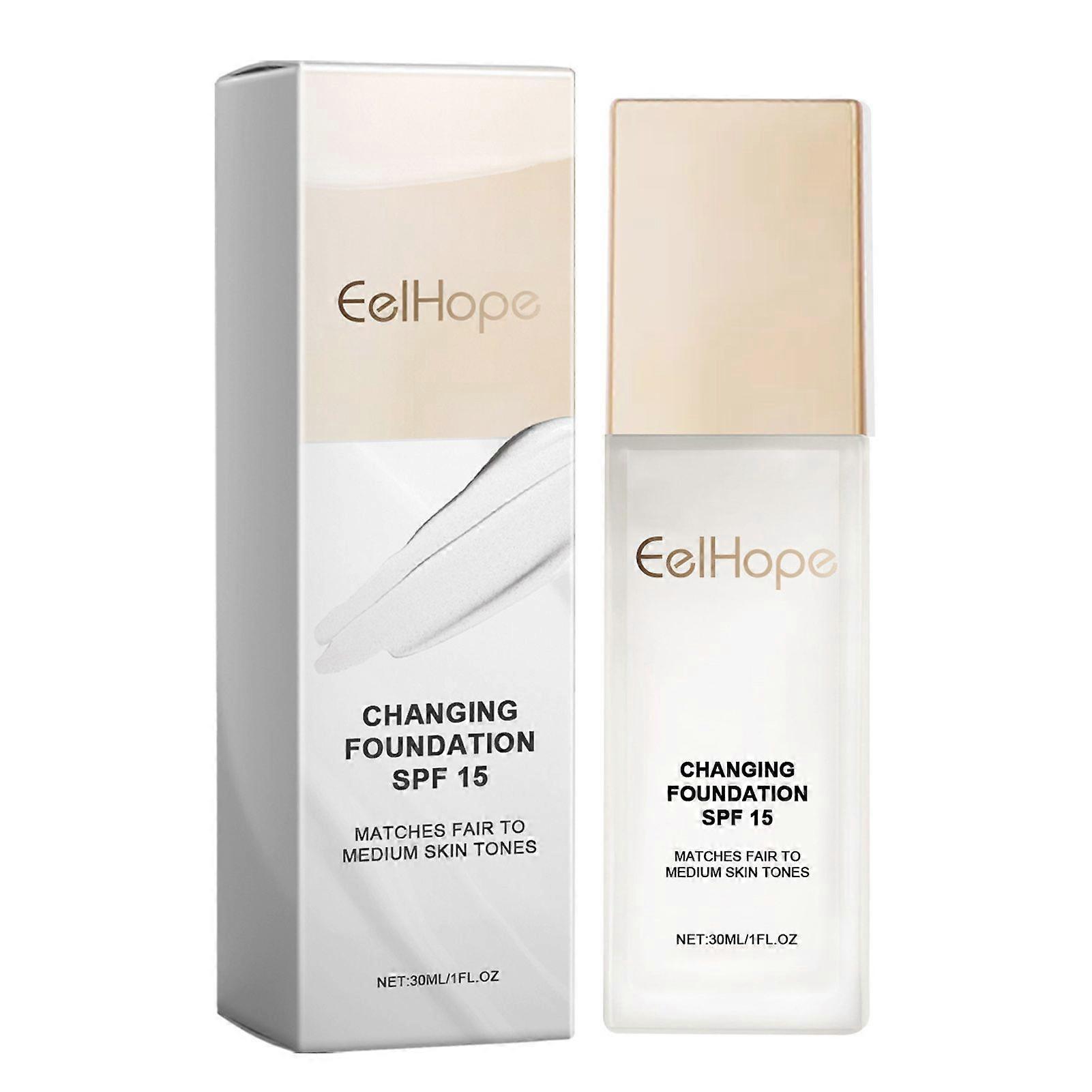 Colour Changing Foundation Makeup Cream, SPF15 Concealer Cover Cream, Color Adjusting Base Face Liquid Concealer for Women Girls