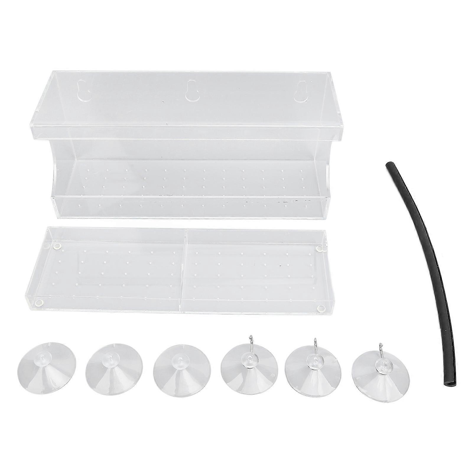 Window Bird Feeder Plastic Drop Proof Cute Transparent Bird House with Suction Cups for Home Rectangular
