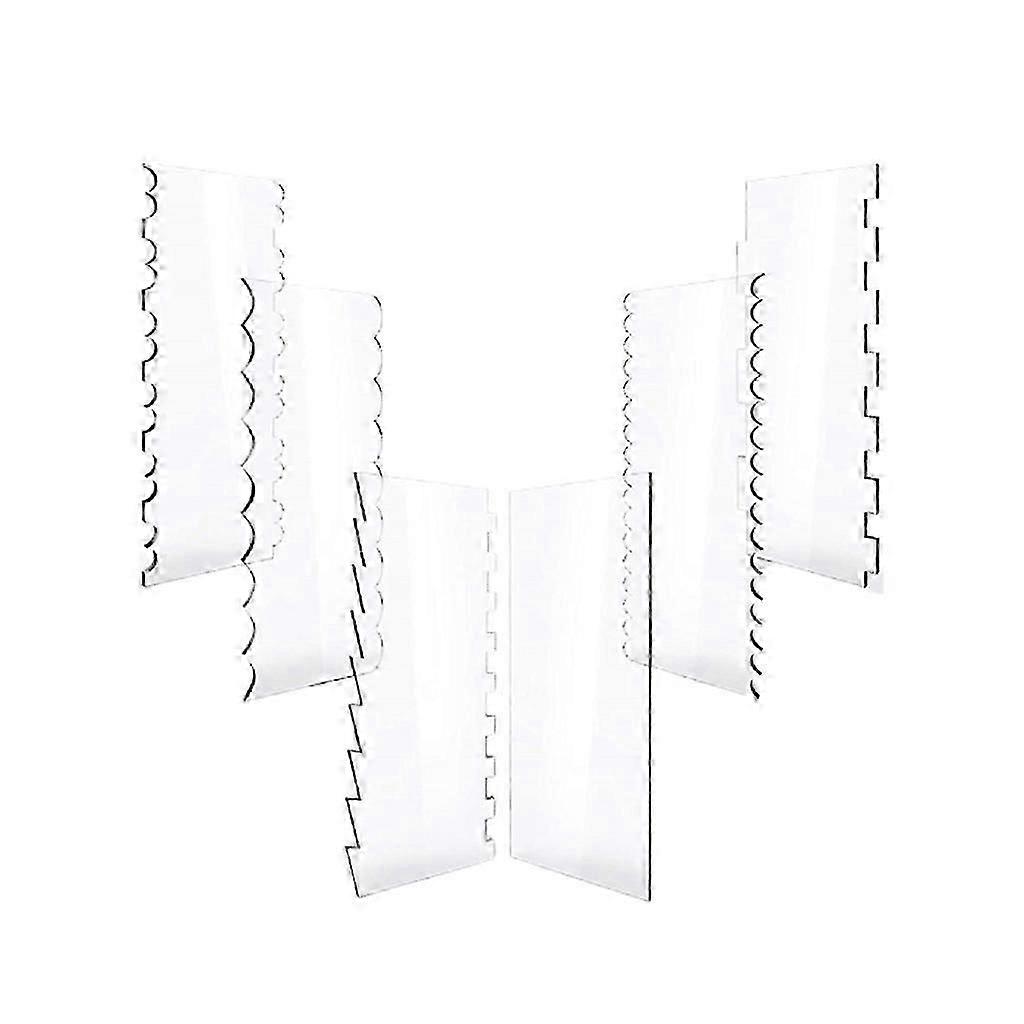 6pcs Acrylic Cake Scraper Cake Smoother Pastry Cutter Comb