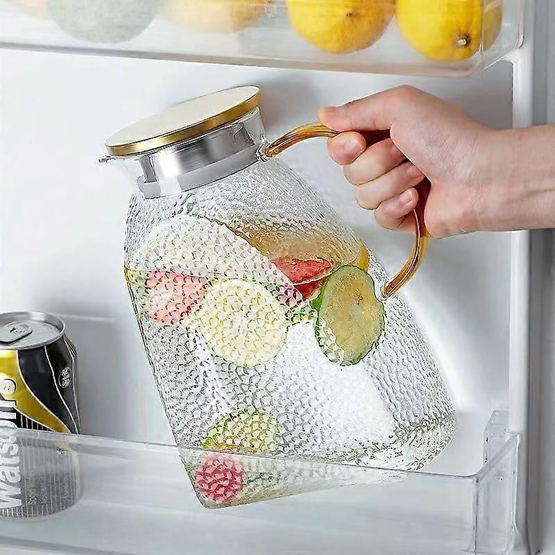 Borosilicate Glass Pitcher 1.8L Capacity for Home Use, Heat Resistant, Dishwasher Safe, Clear Design