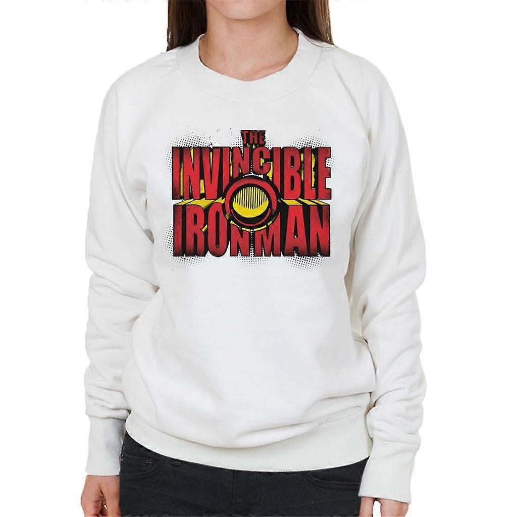 Marvel The Invincible Iron Man Chest Piece Text Women's Sweatshirt