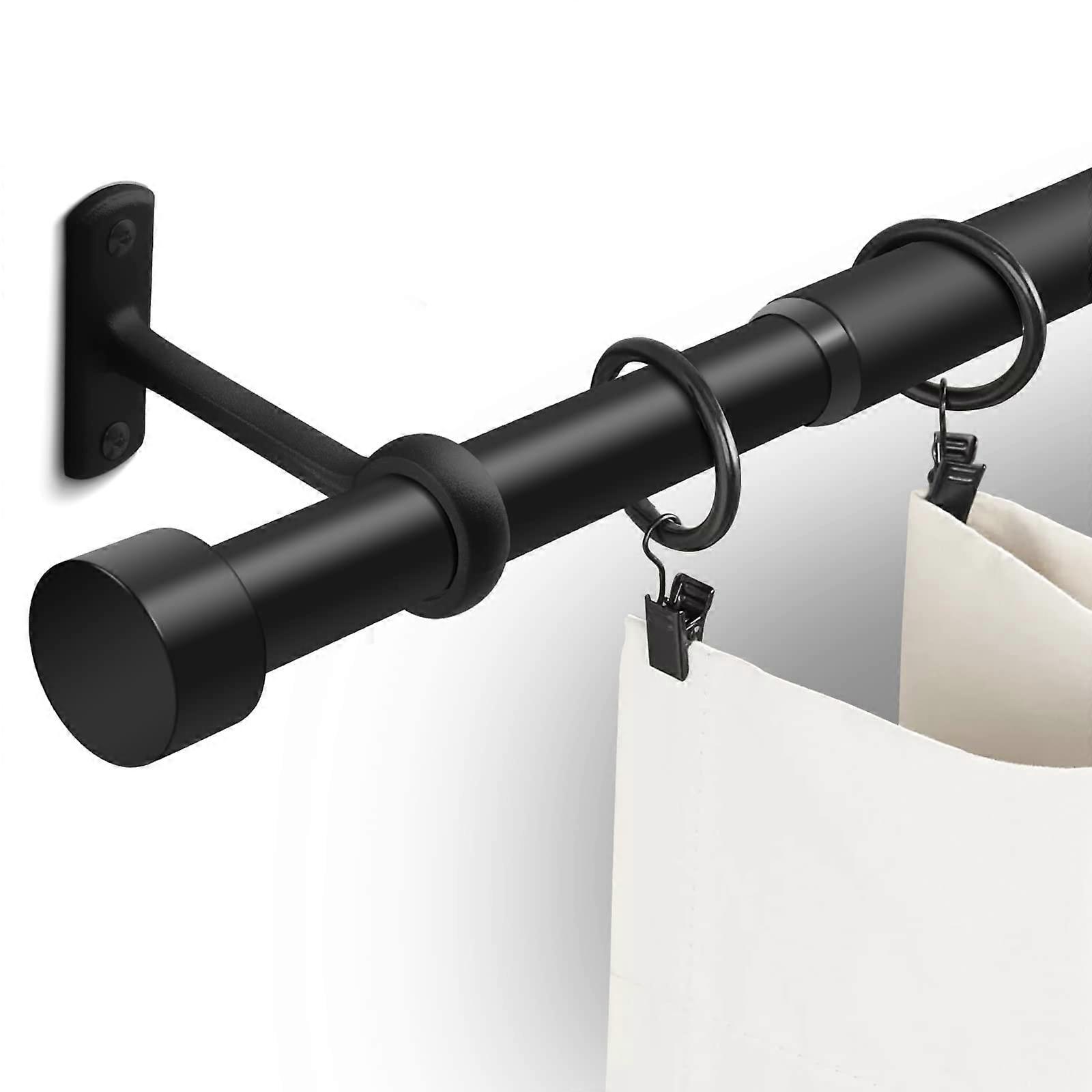 Black Rustic Curtain Rods for Use Indoor 66 to 120 Inch