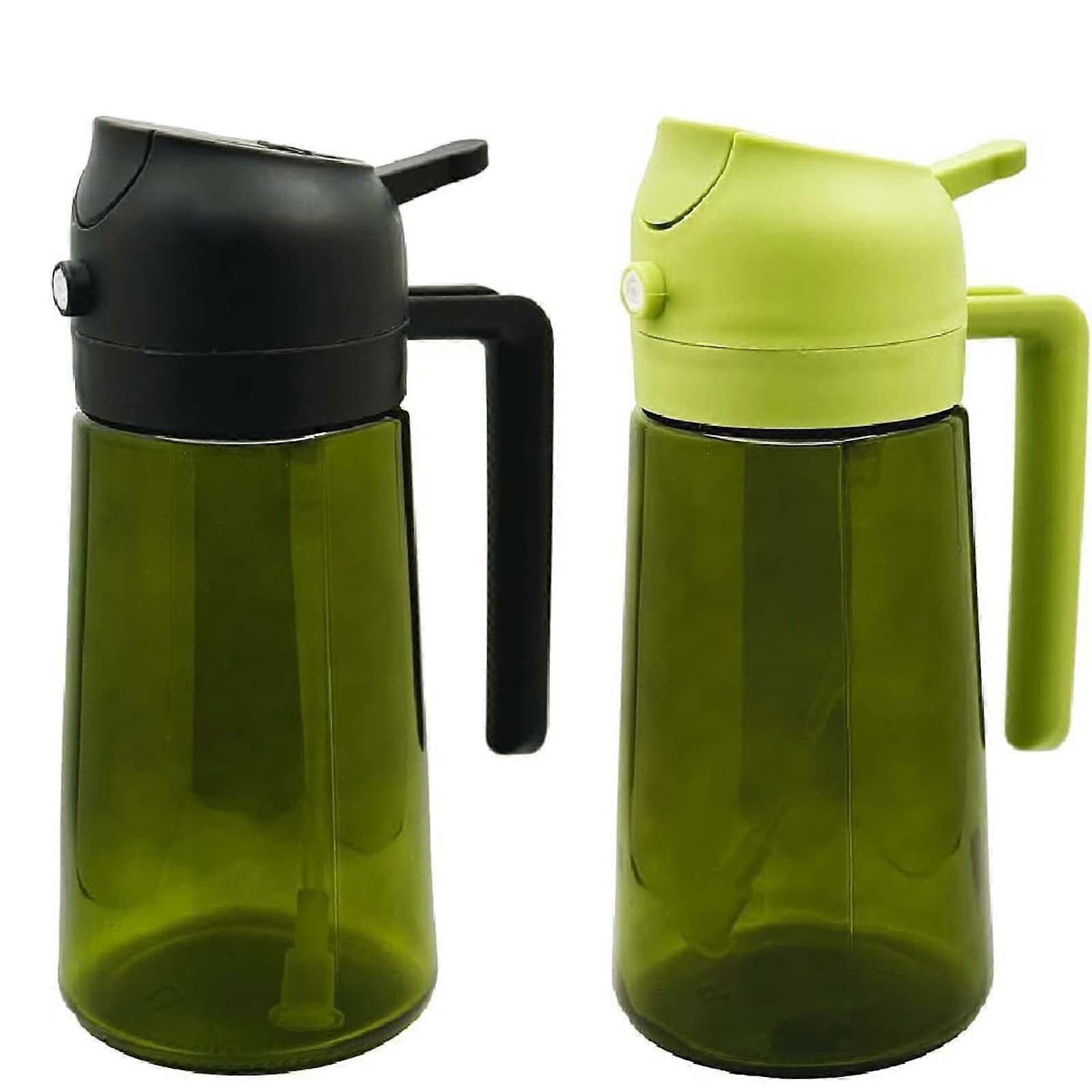 2 in 1 Oil Dispenser and Sprayer, Light Blocking, Glass Bottle, Kitchen Use, Adjustable Nozzle, Easy Pour Design