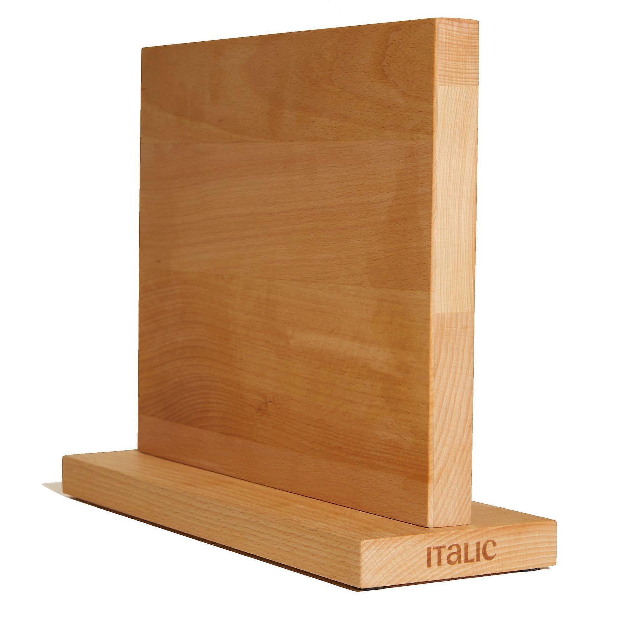 European Beech Wood Knife Block – 10-Slot Knife Holder with Non-Slip Rubber Base | Space-Saving Design